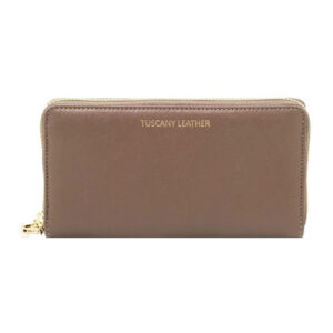 Tuscani Leather 2 compartments Saffiano leather wallet for woman with zip closure TL141462 - Image 1