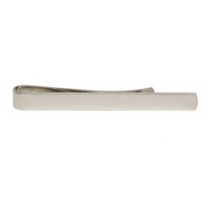 Plain Polished Rhodium Plated Tie Slide 100-1268 - Image 1