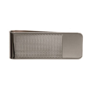 Money Clip Rhodium Plated Barley Design with Plain End 4033 - Image 1