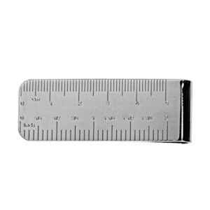 Money Clip Measure Ruler Rhodium Plate 4917 - Image 1