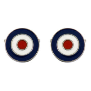 RAF Roundel Enamel & Rhodium Plated Cufflinks 90-1236 - Image 1