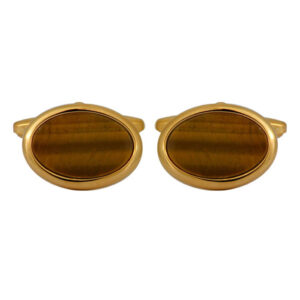 Tigers Eye Oval Cufflink 90-9077 - Image 1