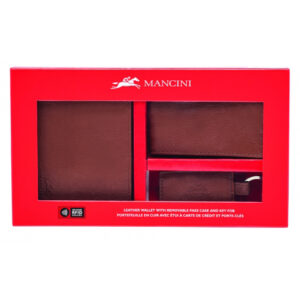 Mancini RFID Secure Billfold with Removable Passcase + Key Fob Box Set - 2500100 - Image 1