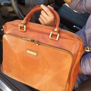 Tuscany Leather PISA  Leather laptop briefcase with front pocket TL141660 - Image 4