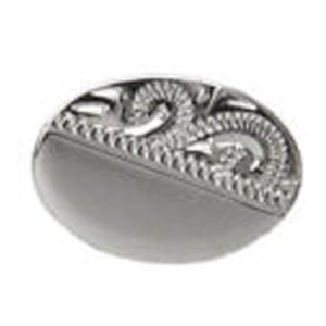 Oval Half Engraved Design Sterling Silver Tie Tac T-1901