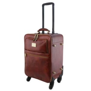 TL Voyager 4 Wheels vertical leather trolley TL141911 - Image 5