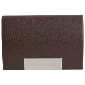 Brown Leatherette Card Case with Engraving Plate C-04 BROWN