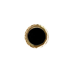 Real Onyx Round Diamond Cut Edge Gold Plated Tie Tac T-1291 - Image 1
