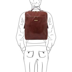Bangkok  Leather Laptop Backpack - Large Size TL142336 - Image 5