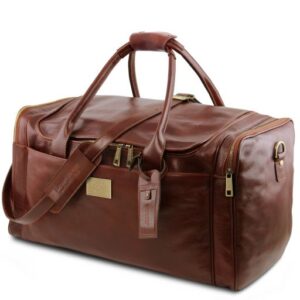 TL Voyager Travel Leather bag With Side Pockets - Large Size  TL142135 - Image 4