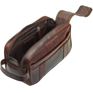 Mancini Buffalo Dual Top Zipper Toiletry Bag 99-54202 - Image 4