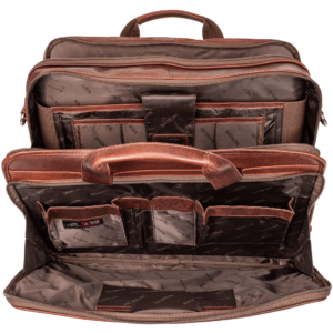 Mancini Buffalo Double Compartment Top Zipper 15.6” Laptop / Tablet Briefcase 99-54802 - Image 4