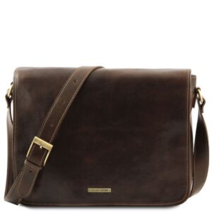 Messenger double  Crossbody Leather bag TL90475