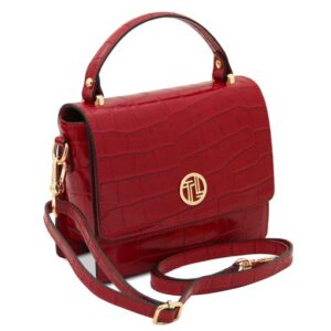 Croque Croc Print Leather Handbag TL142503 - Image 5