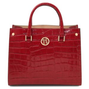 Croque Croc Print Leather Handbag TL142504