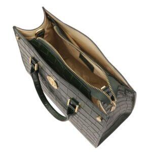 Croque Croc Print Leather Handbag TL142504 - Image 7