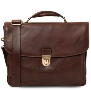 Alessandria Leather Multi Compartment TL SMART Laptop Briefcase TL142067