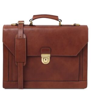 Cremona Leather Briefcase 3 Compartments TL142448