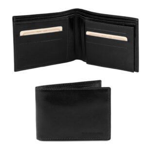 Tuscany Leather Exclusive leather 3 fold wallet for men TL140817 Black - Image 1