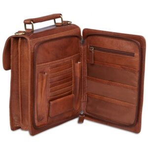 Mancini Unisex Bag With Back Organizer 1410-07 Cognac - Image 5
