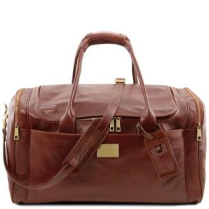 Tuscany Leather TL Voyager Travel leather bag with side pockets TL141281  - Large size - Image 1