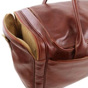 Tuscany Leather TL Voyager Travel leather bag with side pockets TL141281  - Large size - Image 4