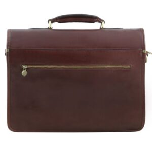 Tuscany Leather VERNAZZA briefcase with Laptop compartment 3 compartments -TL 141354 Brown - Image 6