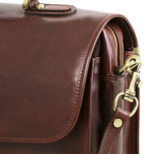 Tuscany Leather VERNAZZA briefcase with Laptop compartment 3 compartments -TL 141354 Brown - Image 5