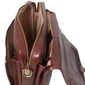 Tuscany Leather VERNAZZA briefcase with Laptop compartment 3 compartments -TL 141354 Brown - Image 3
