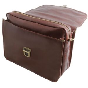 Tuscany Leather VERNAZZA briefcase with Laptop compartment 3 compartments -TL 141354 Brown - Image 4