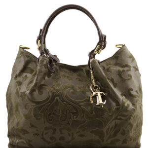 TUSCANY LEATHER - SUEDE FLOWER DESIGN SHOPPING- TL141361 - Image 4