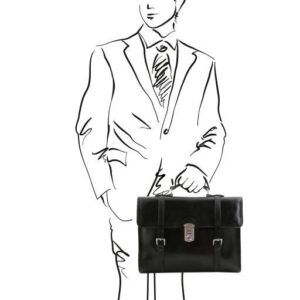 Tuscany Leather Viareggio Exclusive leather laptop case with 3 compartments  TL141558 - Image 8