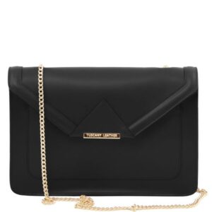 Tuscany Leather IRIDE Leather clutch with chain strap TL141567 - Image 1
