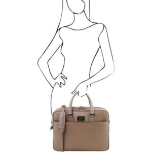 Tuscany Leather URBINO Saffiano leather laptop briefcase with front pocket - TL141627 - Image 3
