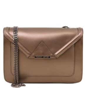 Tuscany Leather IRIDE  Metallic leather clutch with chain strap TL141641 - Image 1