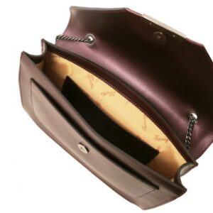 Tuscany Leather IRIDE  Metallic leather clutch with chain strap TL141641 - Image 4