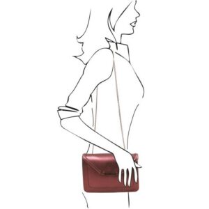 Tuscany Leather IRIDE  Metallic leather clutch with chain strap TL141641 - Image 3