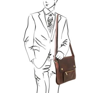 Tuscany Leather OLIVER  crossbody bag for men with front pocket - TL141656 - Image 5