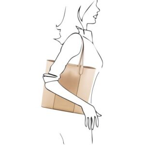 Tuscany Leather DAFNE Shopping bag in smooth and metallic leather TL141702 - Image 2