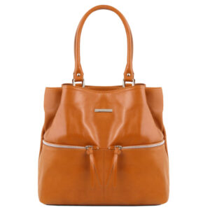 Tuscany Leather TL BAG Leather shoulder bag with front pockets  TL141722 - Image 1