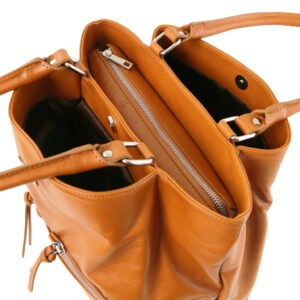 Tuscany Leather TL BAG Leather shoulder bag with front pockets  TL141722 - Image 3