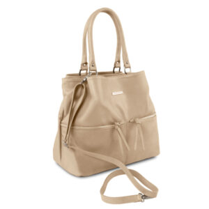 Tuscany Leather TL BAG Leather shoulder bag with front pockets  TL141722 - Image 5