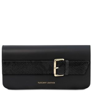 Tuscany Leather Demetra Leather clutch with chain strap  TL141814 - Image 2