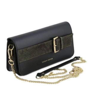 Tuscany Leather Demetra Leather clutch with chain strap  TL141814 - Image 3