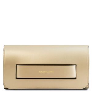 Tuscany Leather Sophia Leather clutch handbag TL141816 Gold - Image 1
