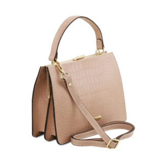 Tuscany Leather IRIS  Croc print leather handbag TL141839 - Image 5