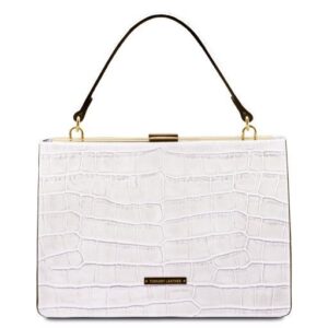 Tuscany Leather IRIS  Croc print leather handbag TL141839 - Image 1