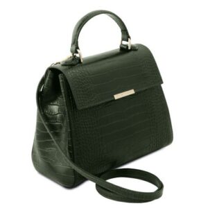 Tuscany Leather TL Bag Small croc print leather Kelly bag TL141887 - Image 4